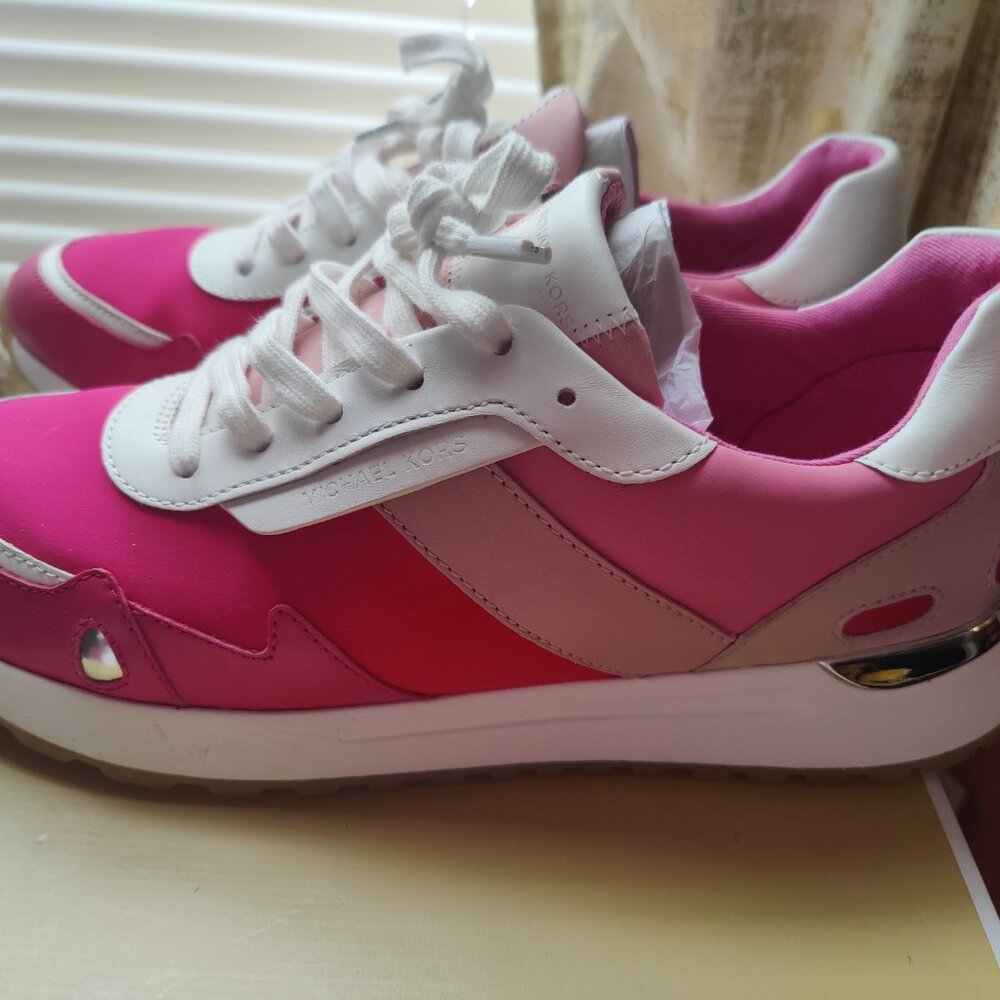 Michael Kors Monroe Trainers Leather pink - Picture 2 of 7